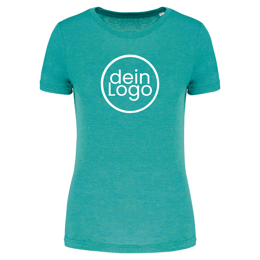 Triblend-Sportshirt Damen - Turquoise Blue Heather